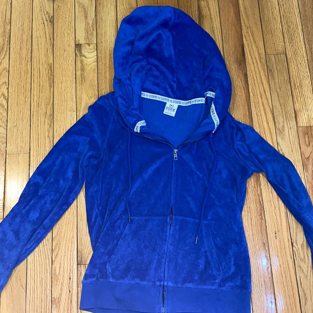 LOVE PINK terri cloth zip up hoodie!
